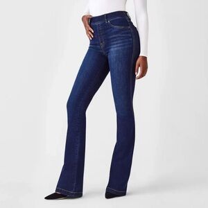 Spanx 20327R High Rise Flare Leg Pull-On Midnight Denim Blue Jeans Plus Size 2X